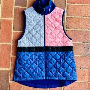 Nike Quilted Color Block Vest Pink Blue Gray Medium